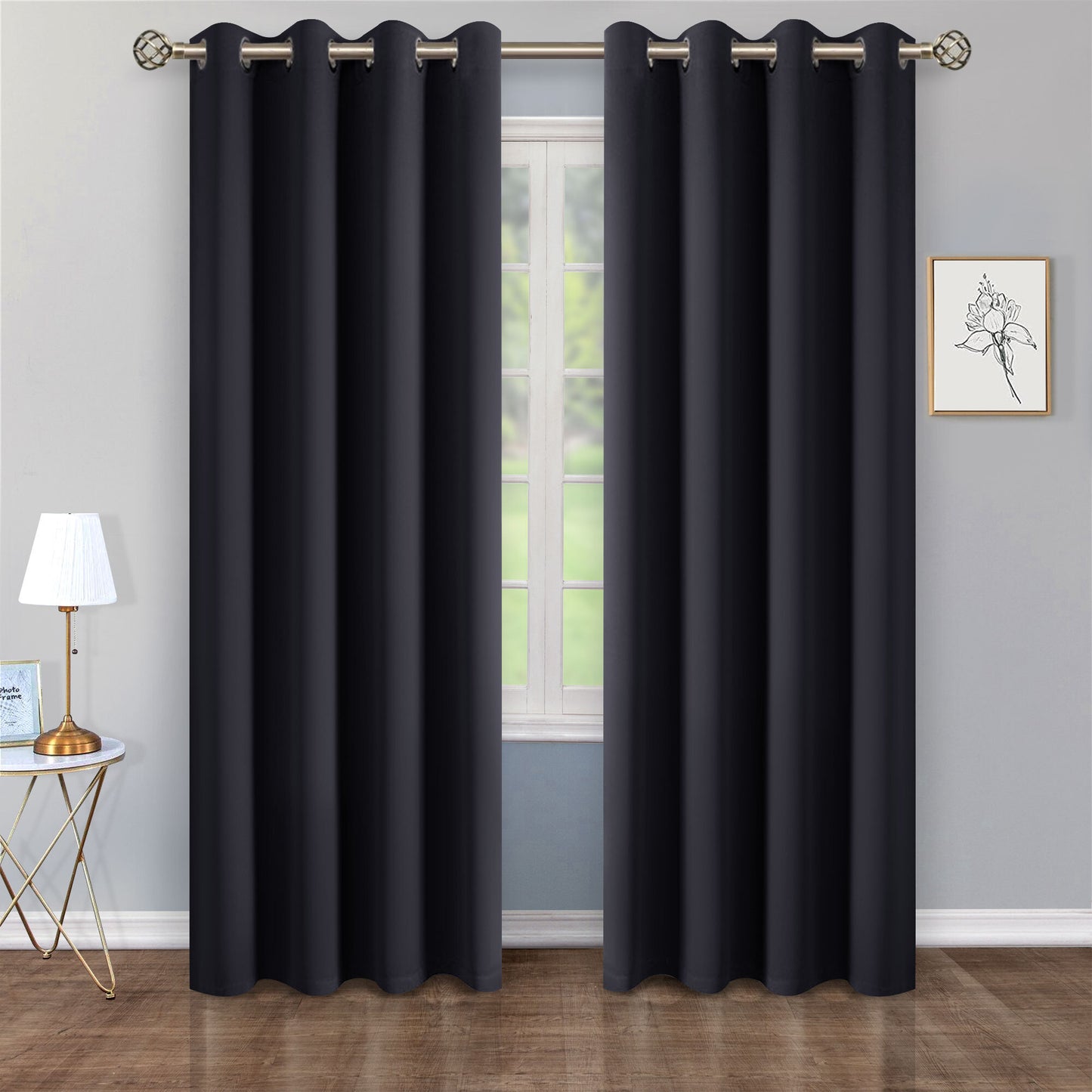 Blackout Curtains for Bedroom, Set of 2 Curtains for Living Room, Thermal Insulated Blackout Curtains