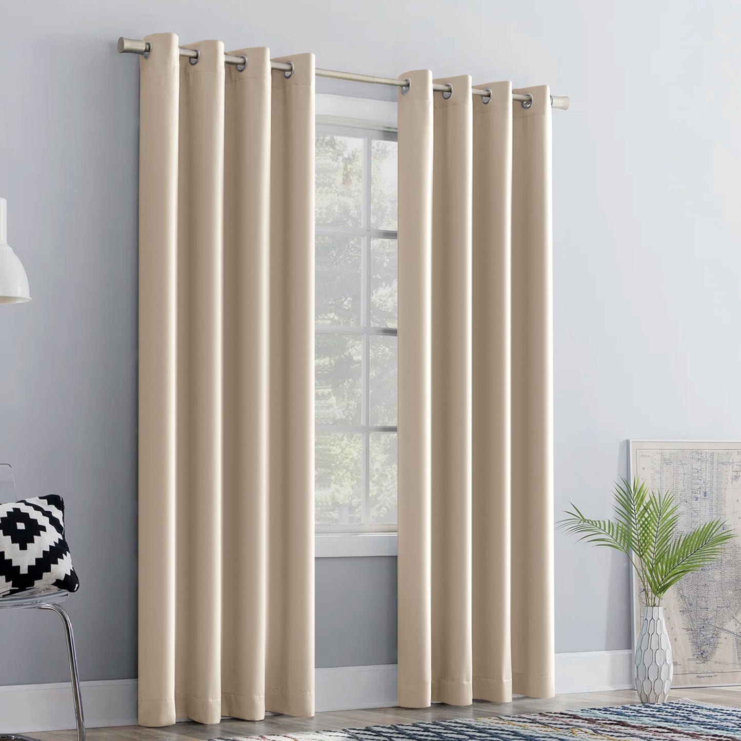 Blackout Curtains for Bedroom, Set of 2 Curtains for Living Room, Thermal Insulated Blackout Curtains