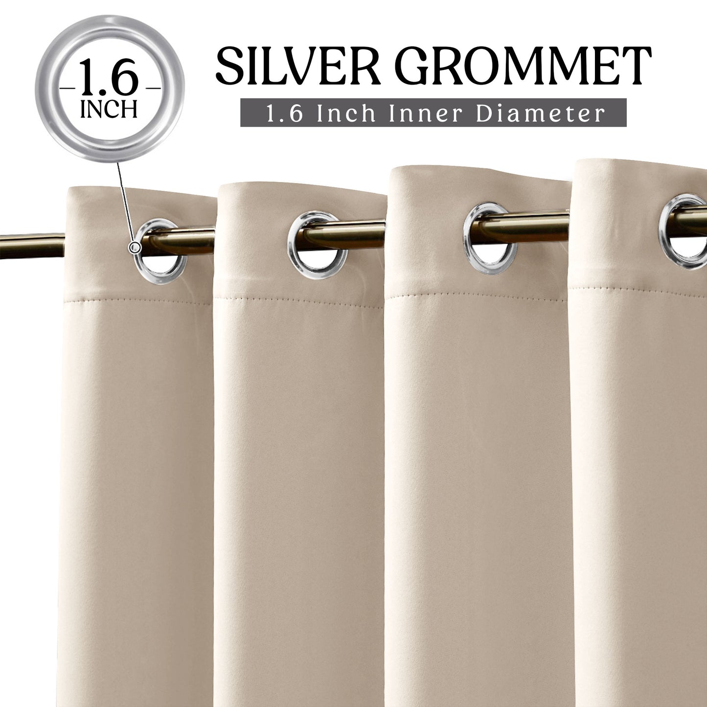 Blackout Curtains for Bedroom, Set of 2 Curtains for Living Room, Thermal Insulated Blackout Curtains