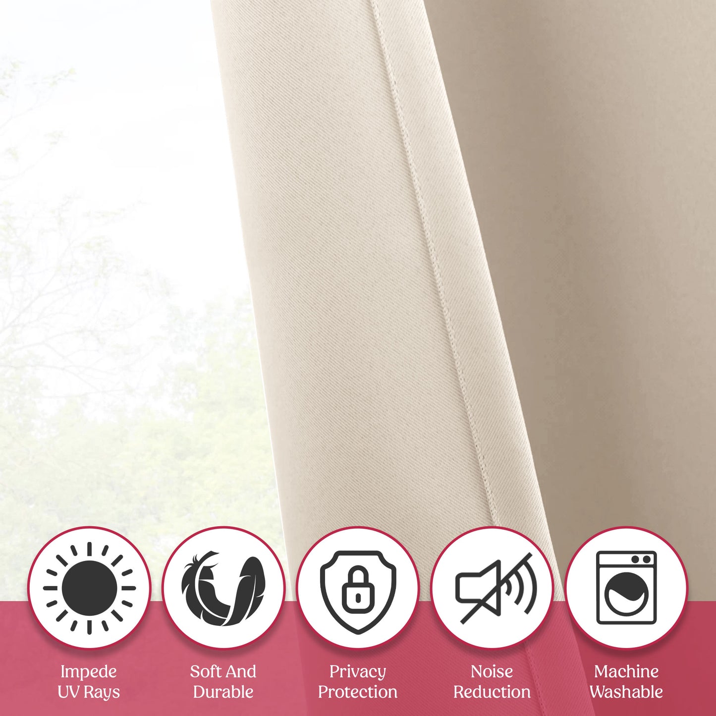 Blackout Curtains for Bedroom, Set of 2 Curtains for Living Room, Thermal Insulated Blackout Curtains
