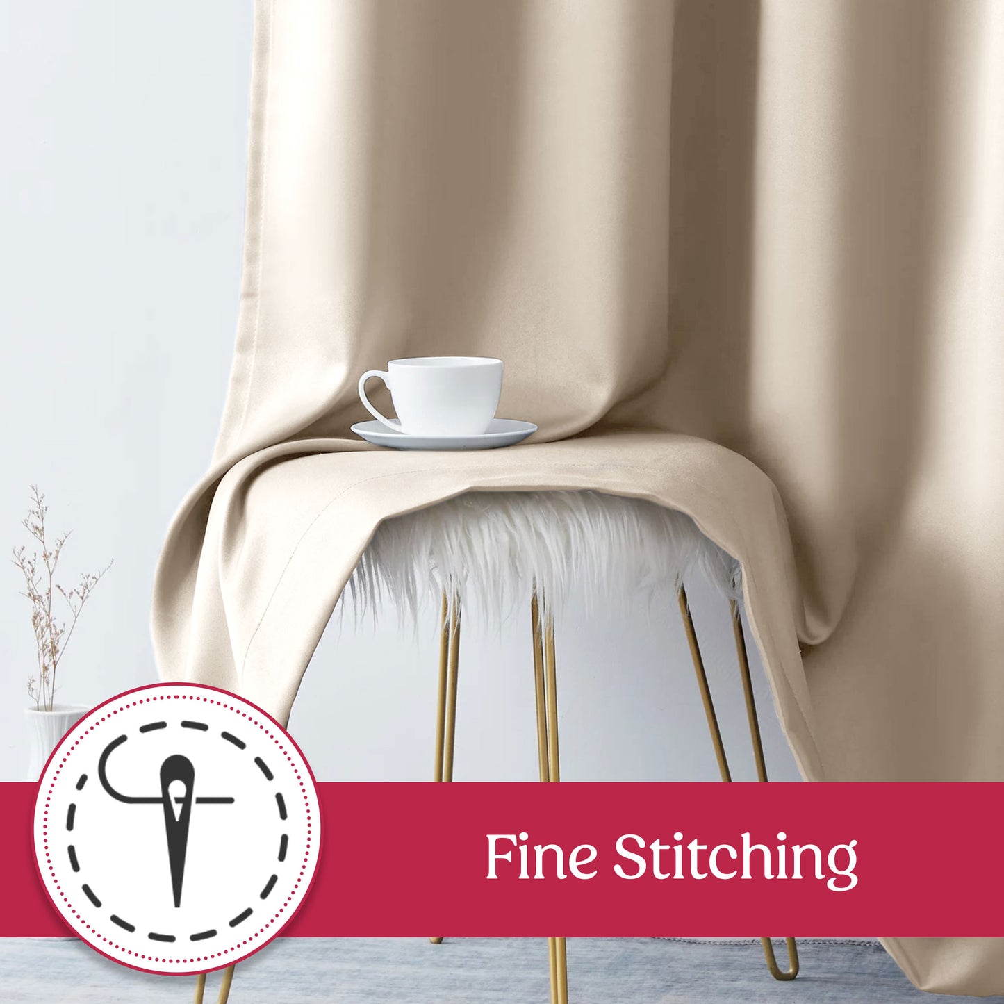 Blackout Curtains for Bedroom, Set of 2 Curtains for Living Room, Thermal Insulated Blackout Curtains
