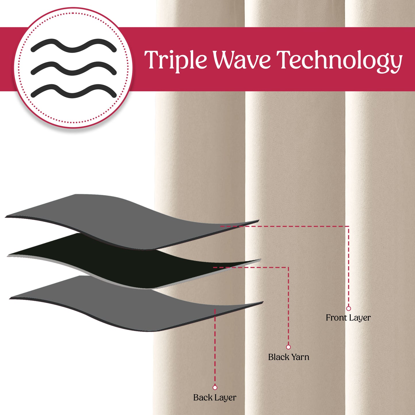 Blackout Curtains for Bedroom, Set of 2 Curtains for Living Room, Thermal Insulated Blackout Curtains
