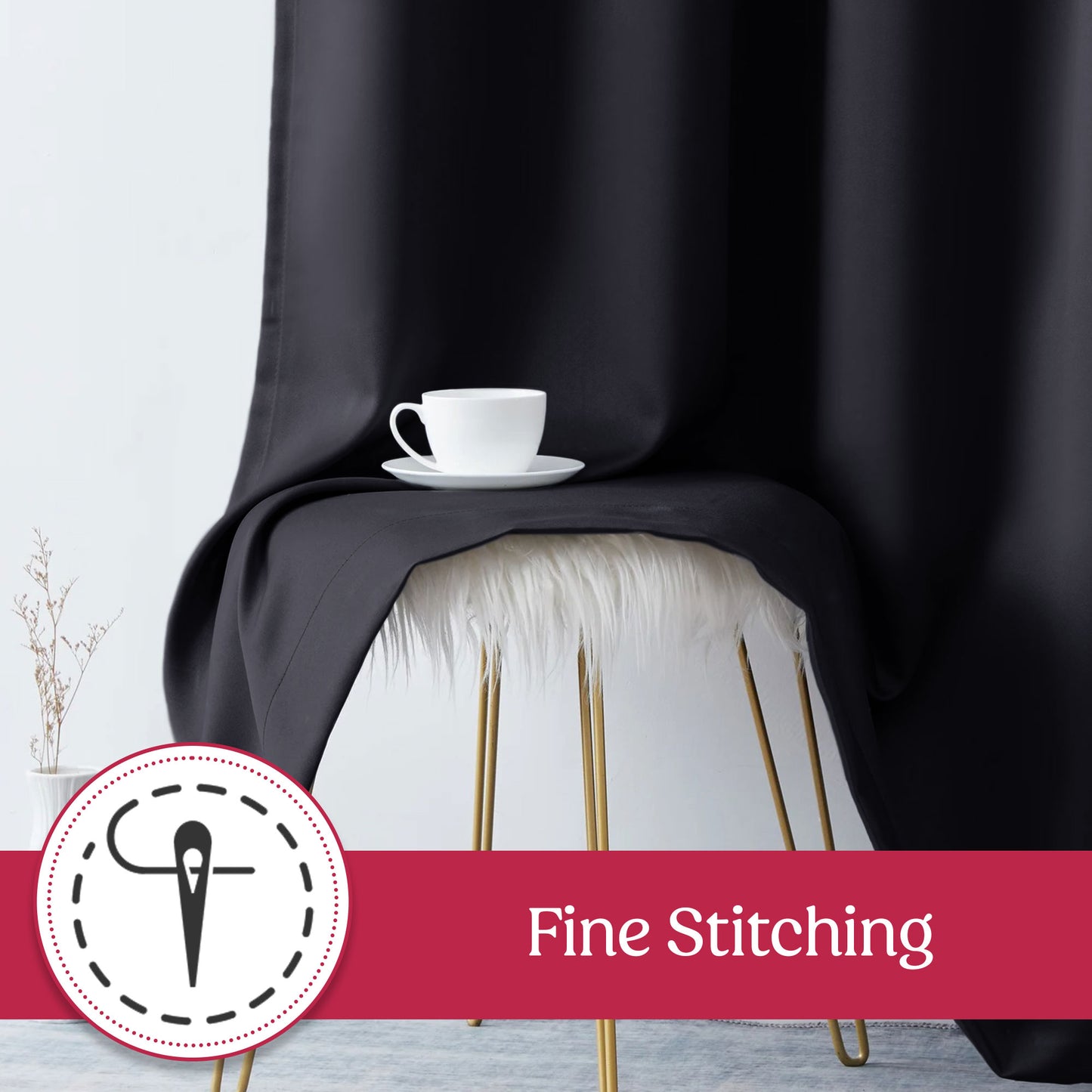 Blackout Curtains for Bedroom, Set of 2 Curtains for Living Room, Thermal Insulated Blackout Curtains
