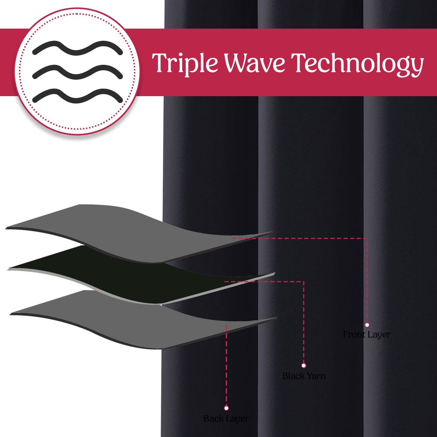 Blackout Curtains for Bedroom, Set of 2 Curtains for Living Room, Thermal Insulated Blackout Curtains
