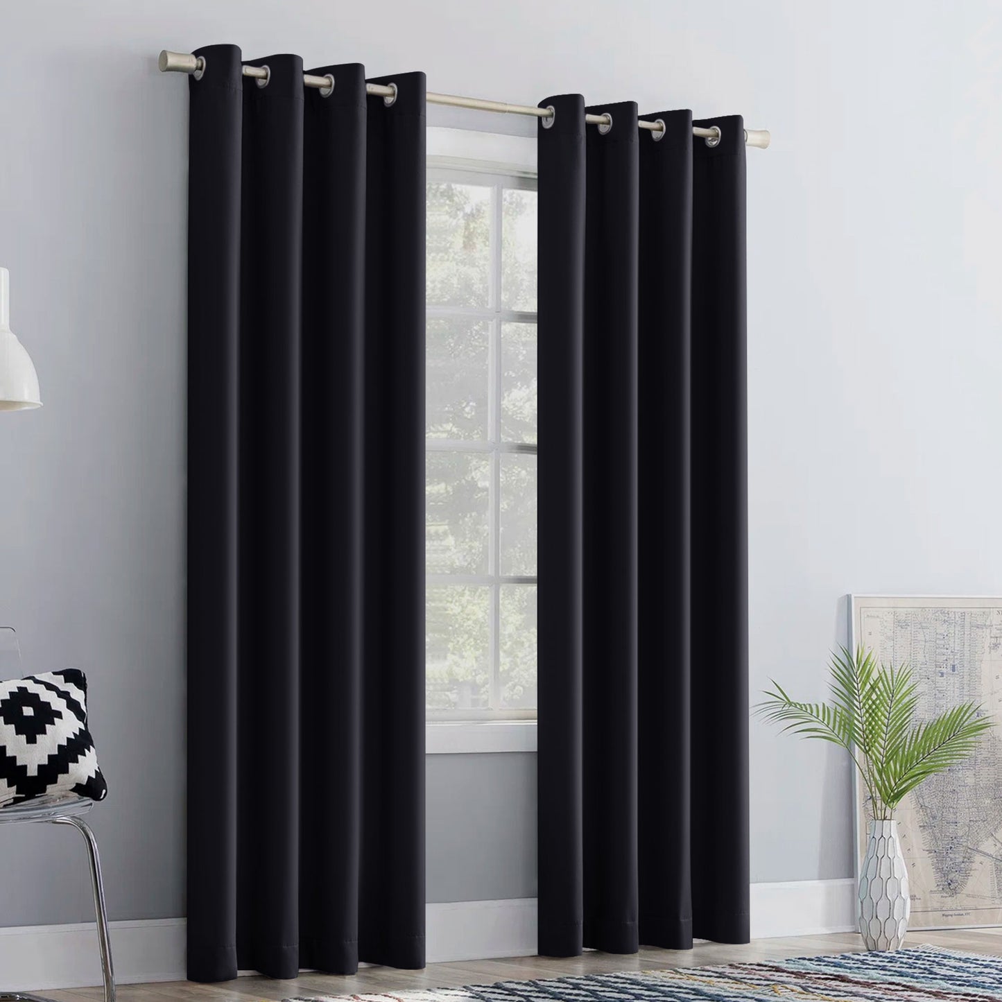 Blackout Curtains for Bedroom, Set of 2 Curtains for Living Room, Thermal Insulated Blackout Curtains