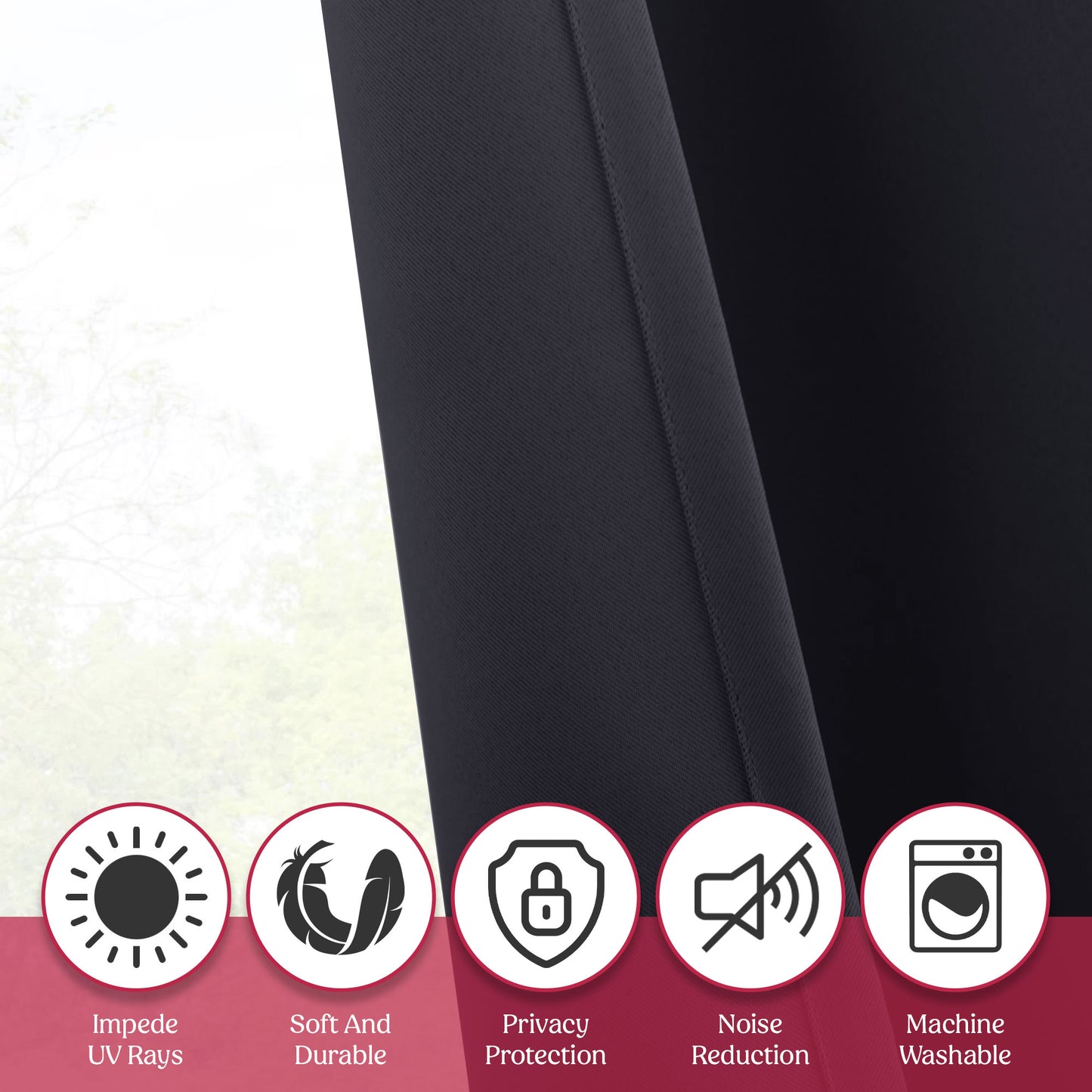 Blackout Curtains for Bedroom, Set of 2 Curtains for Living Room, Thermal Insulated Blackout Curtains