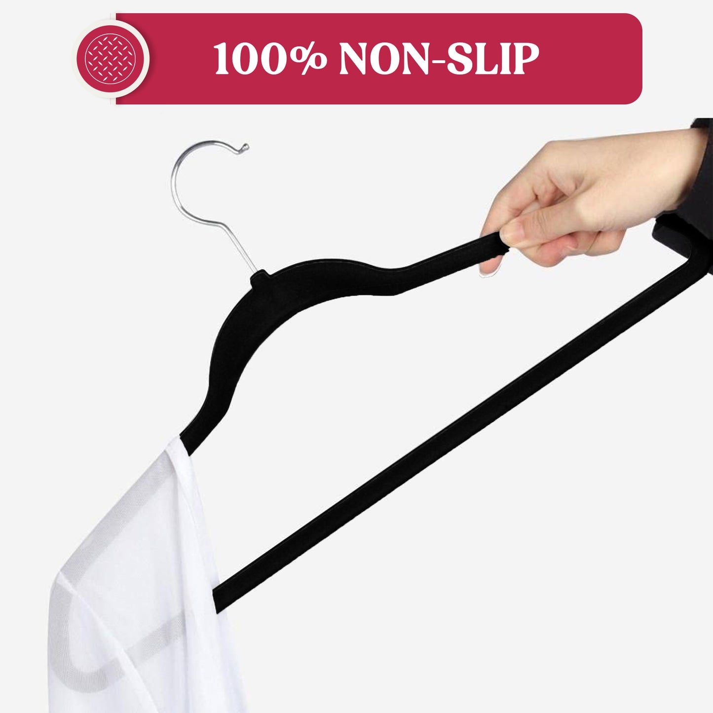 Non Slip Velvet Clothing Heavy Duty Hangers with 360 Degree Rotatable Hook
