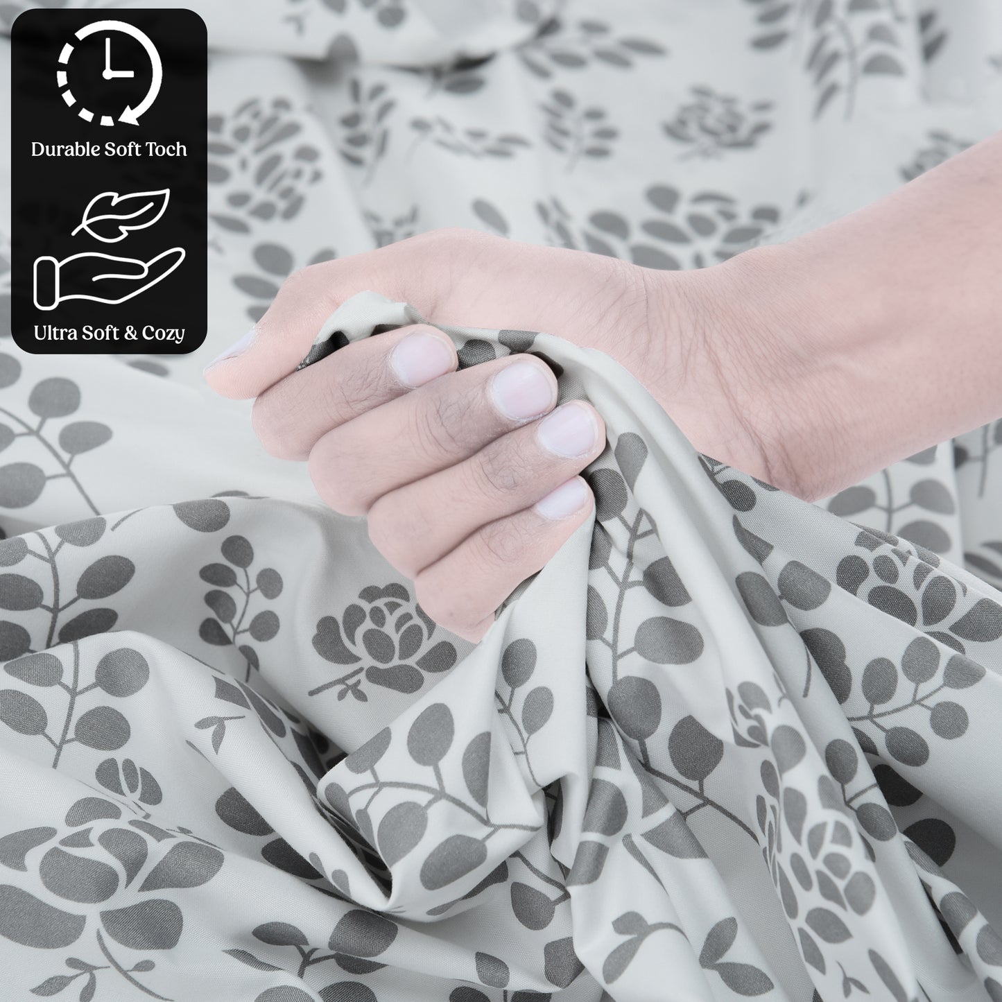 4-Piece Floral Design Bed Sheet Set