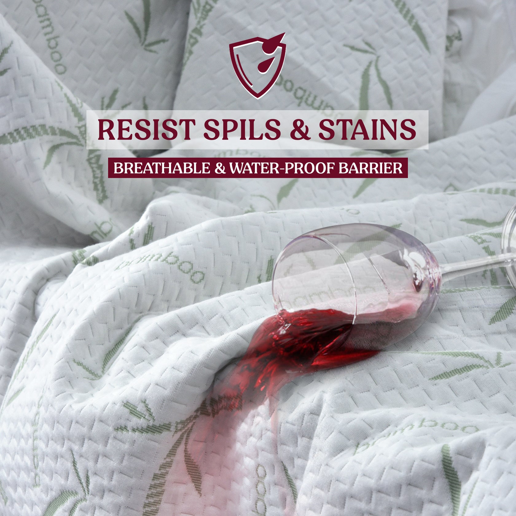 Buy Buy 100 Waterproof Bamboo Mattress Protector Cover Lux Decor