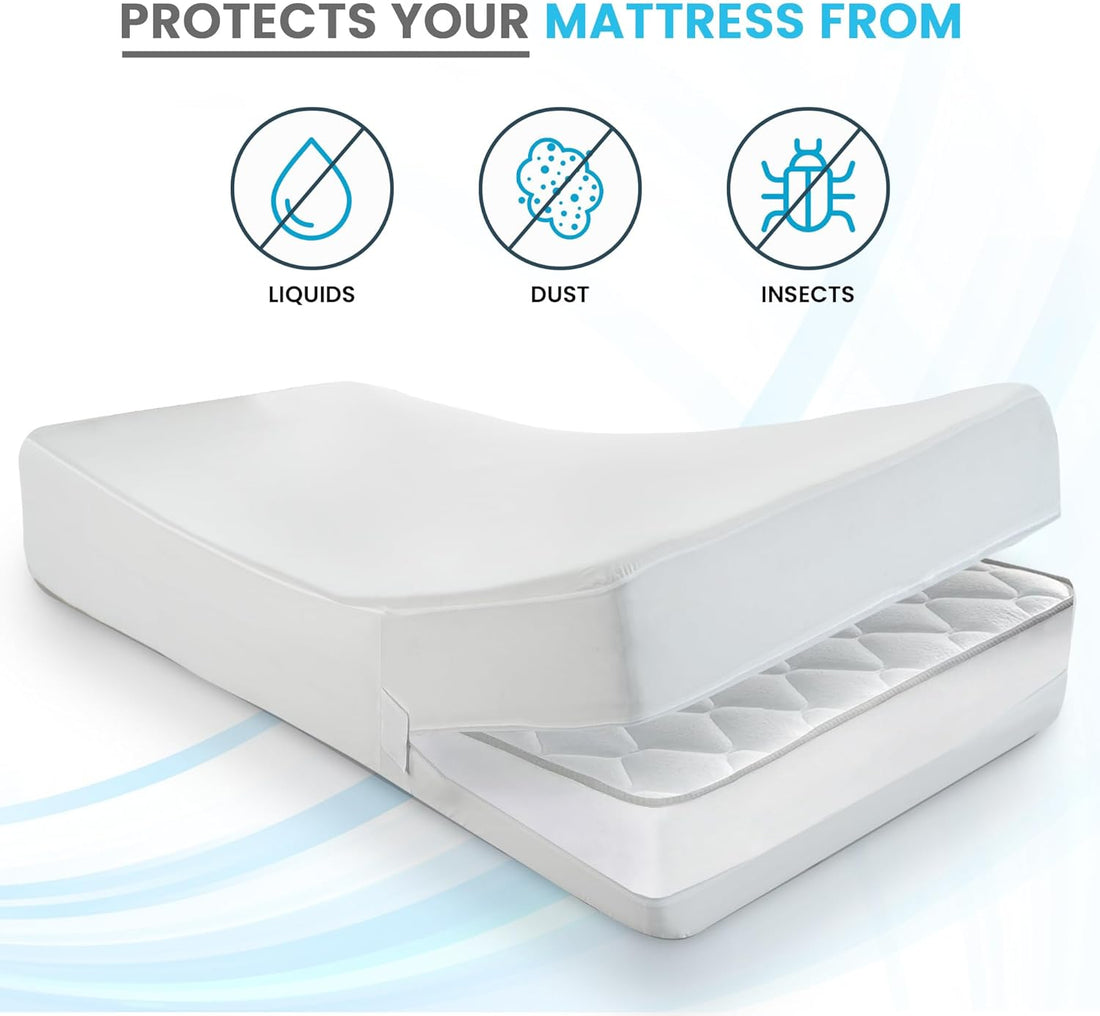 Premium Waterproof Mattress Protector Encasement | Soft, Breathable & Noiseless Cover