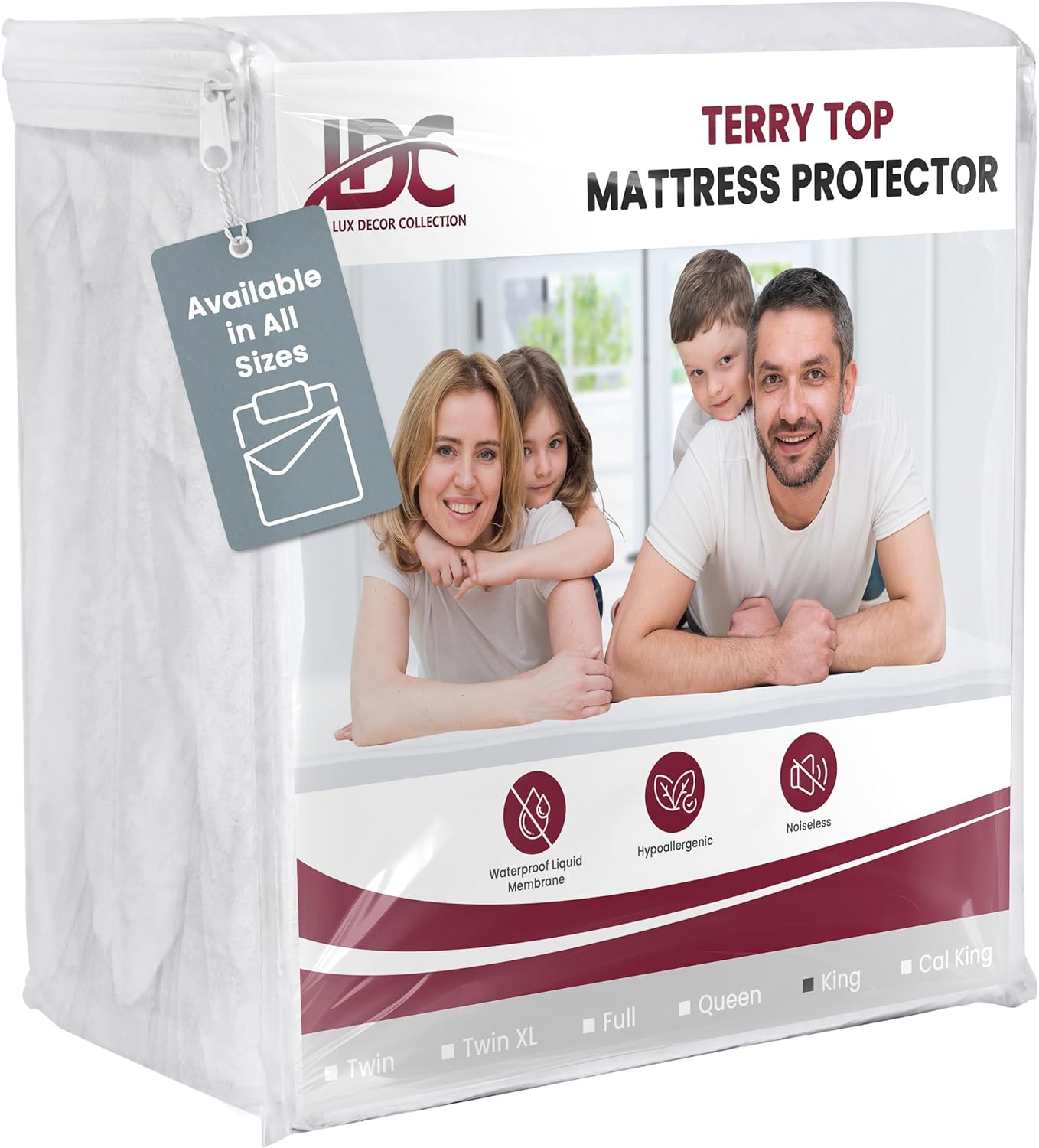 Terry Mattress Protector, Hypoallergenic, Breathable Waterproof Terry Cloth Mattress Cover