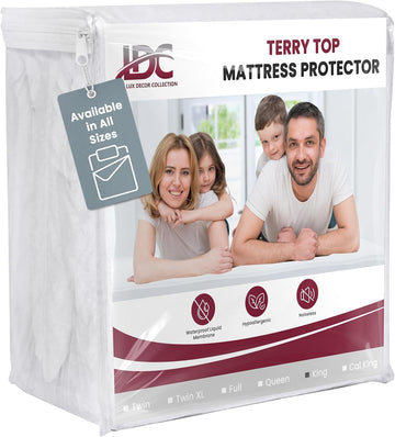 Terry Mattress Protector, Hypoallergenic, Breathable Waterproof Terry Cloth Mattress Cover