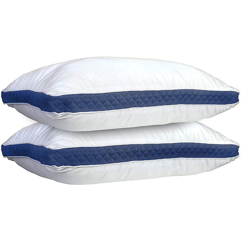 2-Pack Cotton Pillows Gusseted Pillows for Side, Stomach and Back