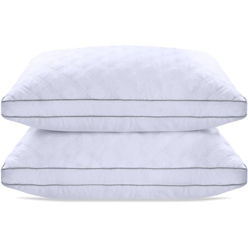 Utopia Bedding Gusseted Pillow (2-Pack) Premium Quality Bed Pillows - Side Back Sleepers - Blue Gusset - King - 18 x 36 Inches