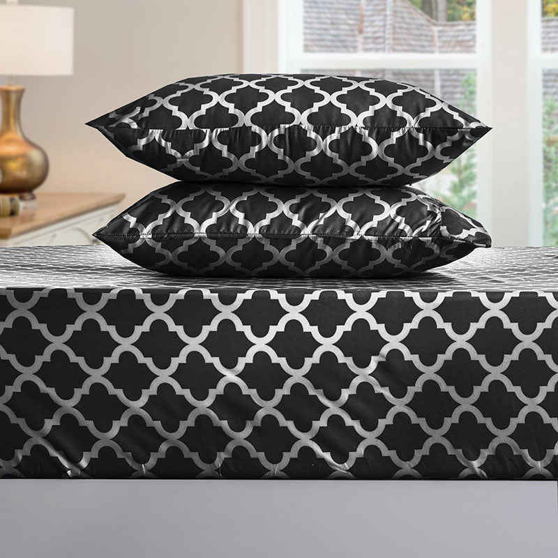 Chanasya Quatrefoil Print Geometric Patterned Queen cheapest Size Bed Sheet Set 4-Piece